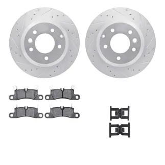 R1 Concepts WGYH1-74089 eLINE Rotor - Drilled & Slotted - Silver W/ Semi-Met Pads
